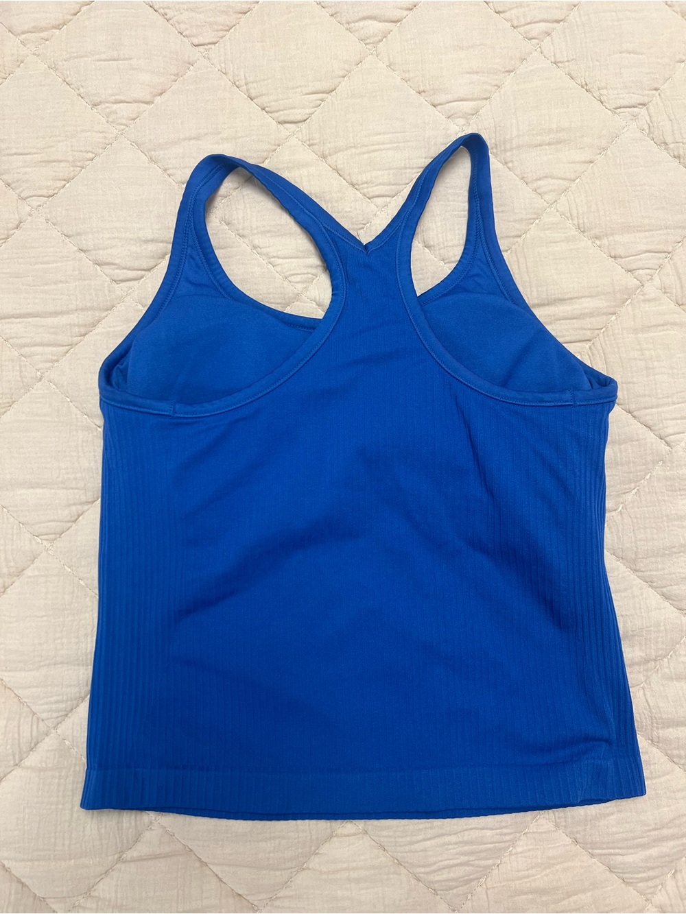Blue Racerback Ribbed Tank Top - Women - Picture 3 of 3